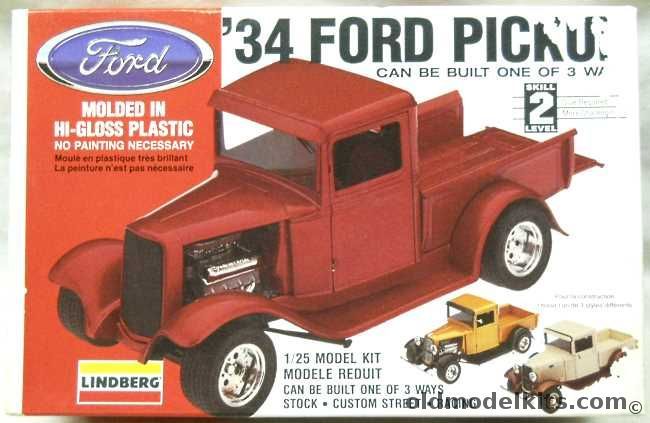 Lindberg 1/25 1934 Ford Pickup Truck - Stock / Custom Street / Racing, 72155 plastic model kit